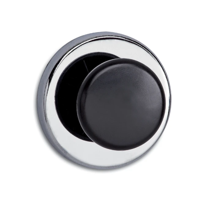 Magneet met knop MAUL Ø65mm trekkracht 12kg chroom/zwart