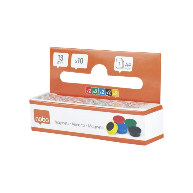 Magneet Nobo 13mm assorti 10 stuks