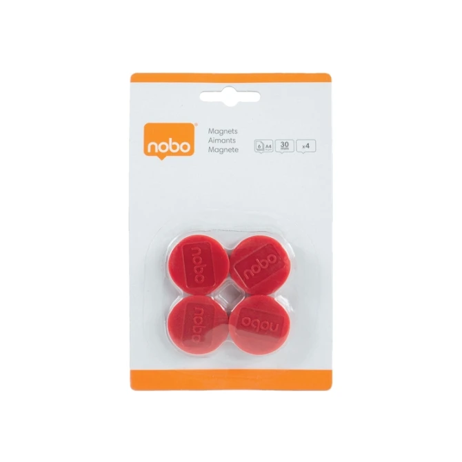 Magneet Nobo 30mm rood 4 stuks