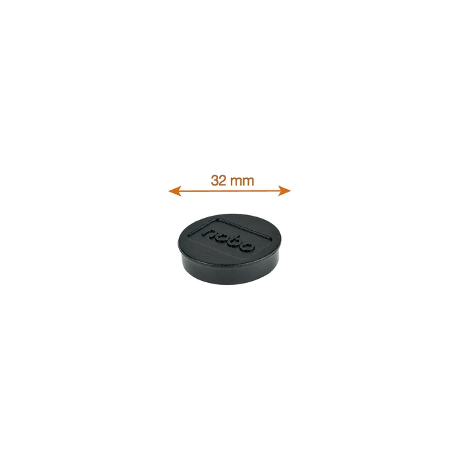 Magneet Nobo 32mm zwart 10 stuks