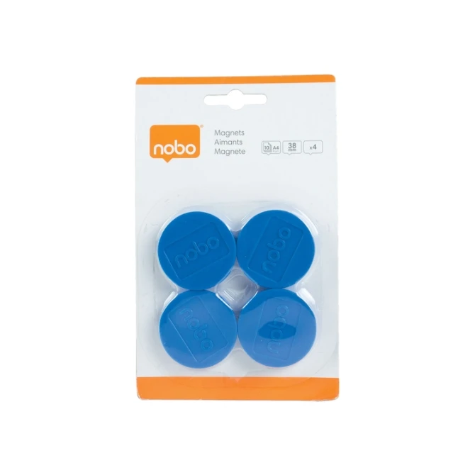 Magneet Nobo 38mm blauw 4 stuks
