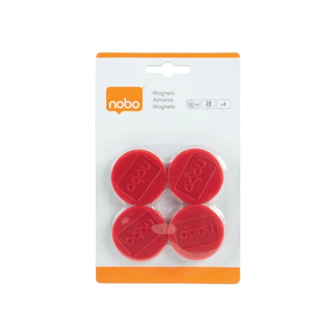 Magneet Nobo 38mm rood 4 stuks