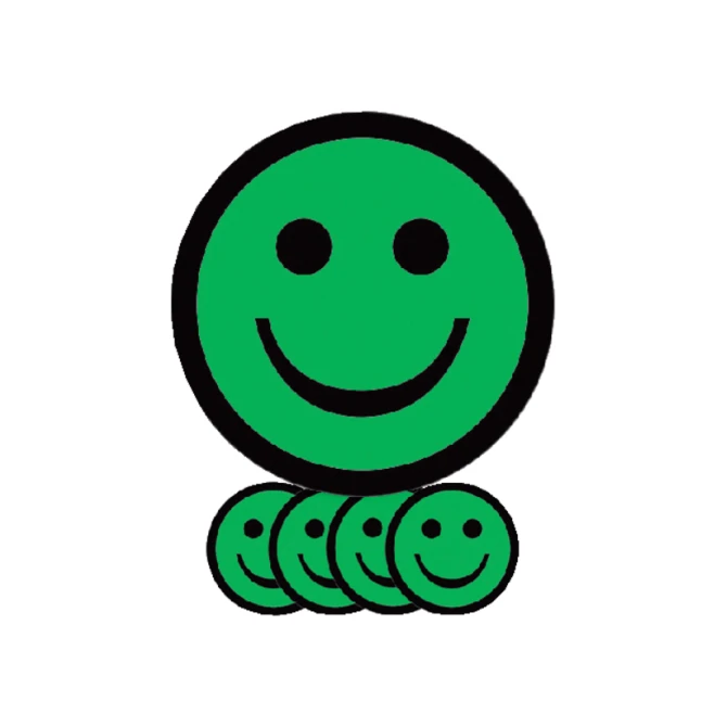 Magneet smiley 25mm emotie blij groen 5 stuks