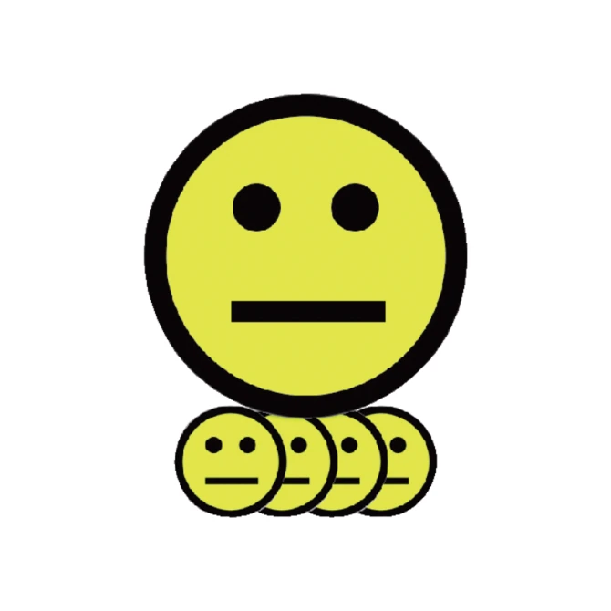 Magneet smiley 25mm emotie neutraal geel 5 stuks