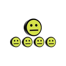 Magneet smiley 35mm geel 5 stuks