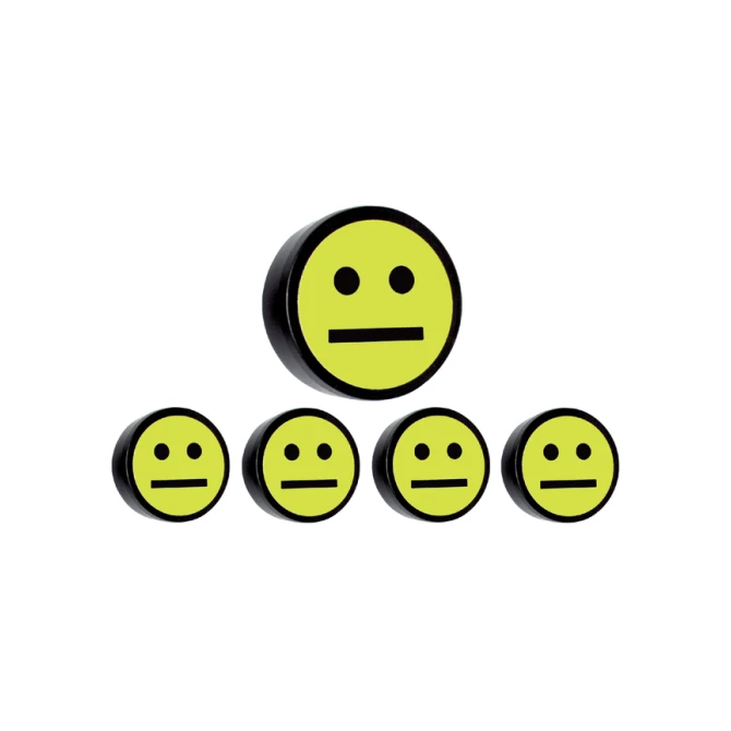 Magneet smiley 35mm geel 5 stuks