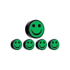 Magneet smiley 35mm groen 5 stuks