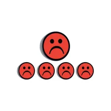 Magneet smiley 35mm rood 5 stuks