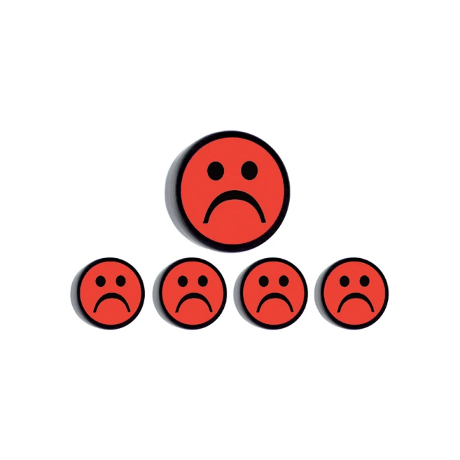 Magneet smiley 35mm rood 5 stuks