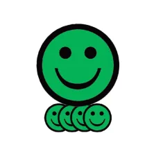 Magneet smiley 50mm emotie blij groen 5 stuks