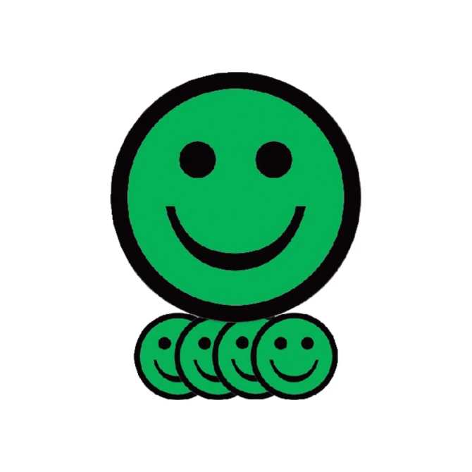 Magneet smiley 50mm emotie blij groen 5 stuks