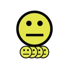 Magneet smiley 50mm emotie neutraal geel 5 stuks