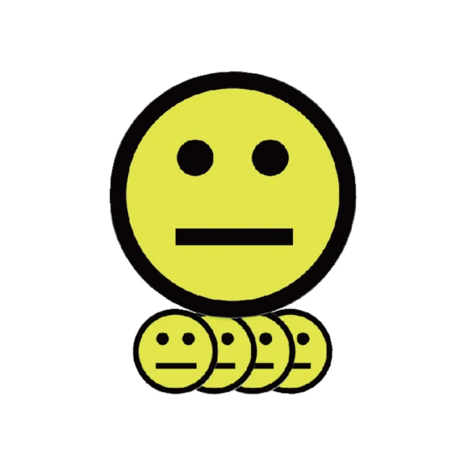 Magneet smiley 50mm emotie neutraal geel 5 stuks