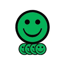 Magneet smiley 75mm emotie blij groen 5 stuks