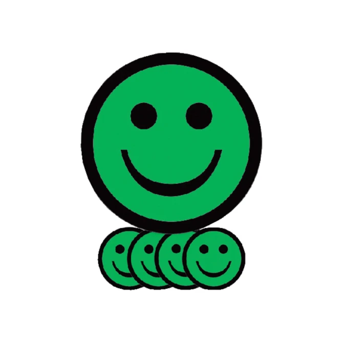 Magneet smiley 75mm emotie blij groen 5 stuks