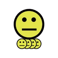 Magneet smiley 75mm emotie neutraal geel 5 stuks