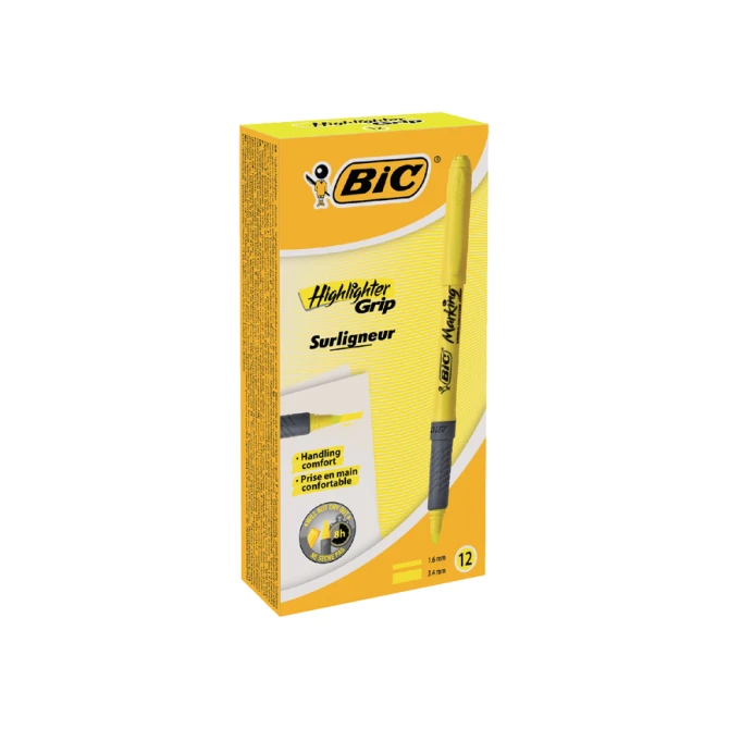 Markeerstift Bic brite liner grip geel