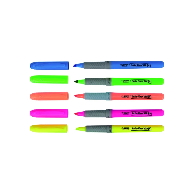 Markeerstift Bic brite liner grip geel