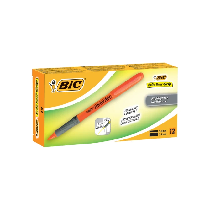Markeerstift Bic brite liner grip oranje