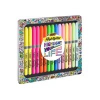 Markeerstift Bic grip Highlight your life assorti blik à 15 stuks