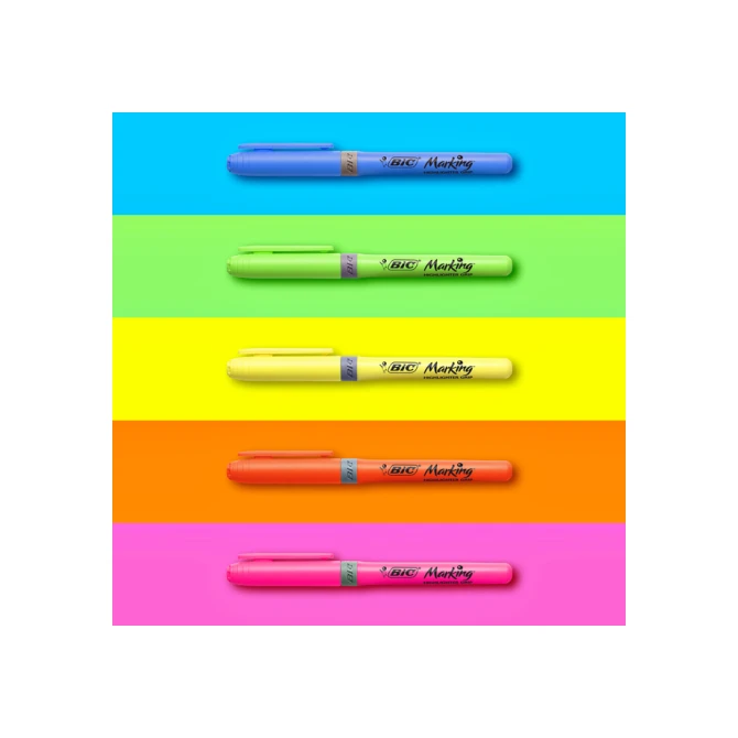 Markeerstift Bic grip Highlight your life assorti blik à 15 stuks