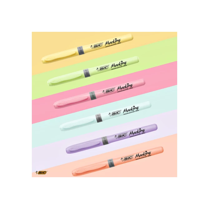 Markeerstift Bic grip Highlight your life assorti blik à 15 stuks