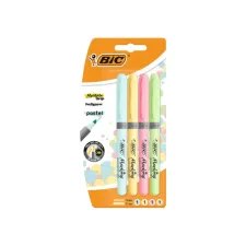 Markeerstift Bic grip pastel assorti blister à 4 stuks Markeerstift Bic grip pastel assorti blister à 4 stuks