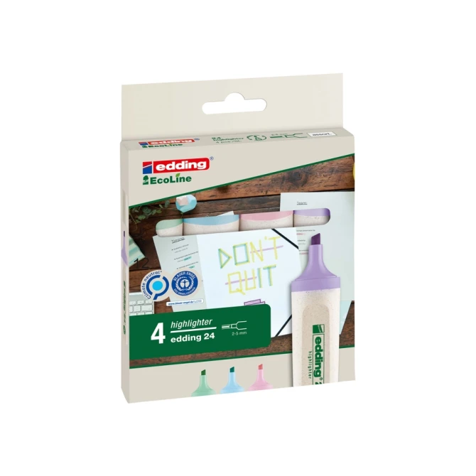 Markeerstift edding 24 EcoLine pastel assorti set à 4 stuks