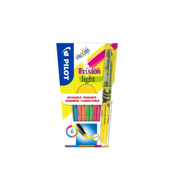 Markeerstift PILOT friXion light assorti set à 6 stuks