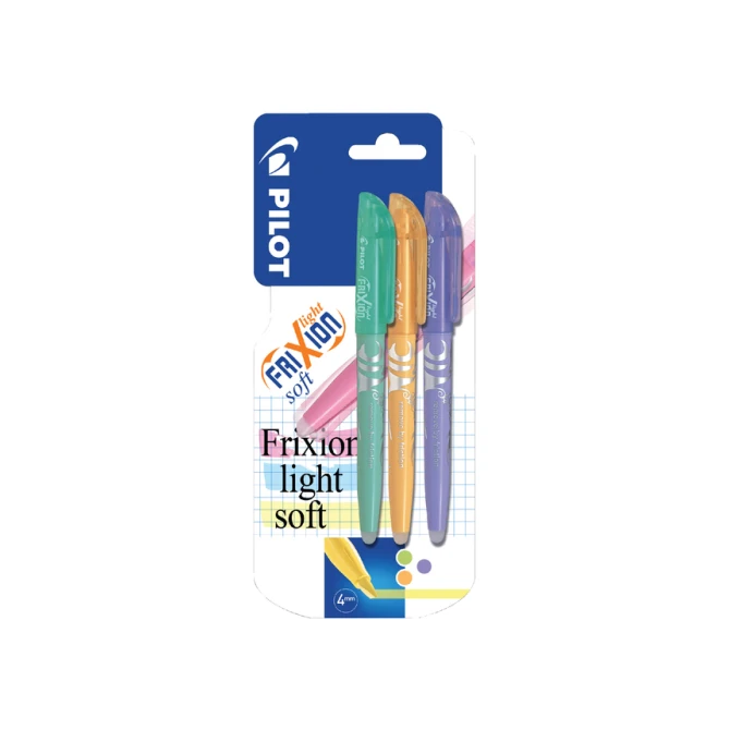 Markeerstift PILOT friXion light soft assorti blister à 3 stuks