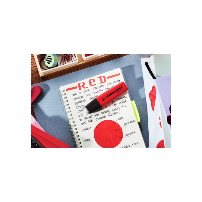 Markeerstift STABILO Boss 70/48 echt rood blister à 1 stuk