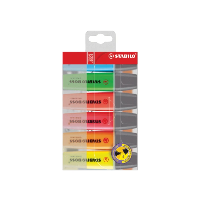 Markeerstift STABILO BOSS 70/6 assorti blister à 6 stuks