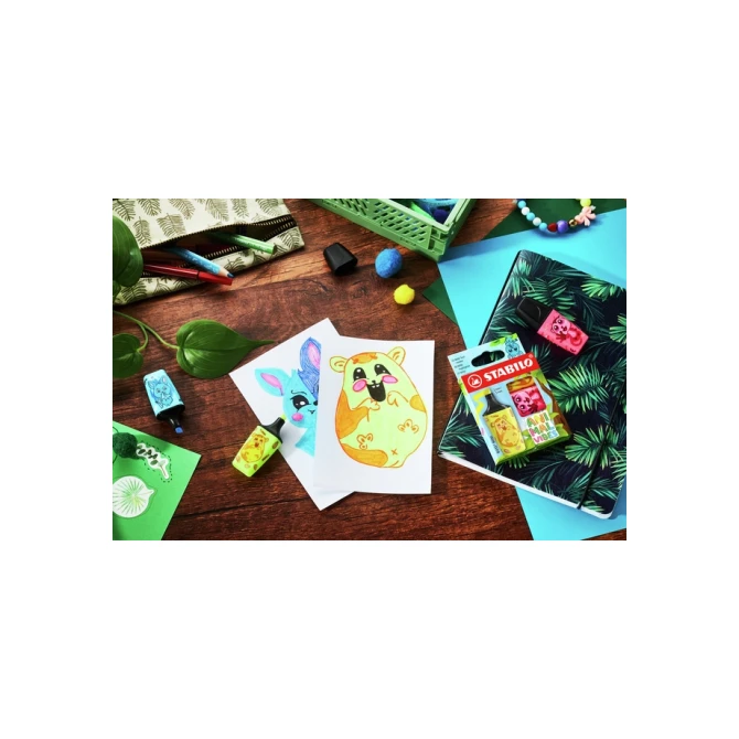 Markeerstift STABILO BOSS Animal Vibes mini assorti blister à 3 stuks