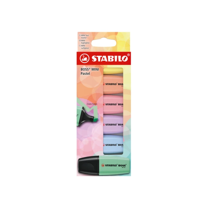 Markeerstift STABILO BOSS mini pastel assorti 6 stuks