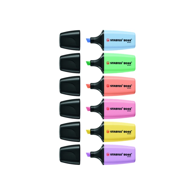Markeerstift STABILO BOSS mini pastel assorti 6 stuks