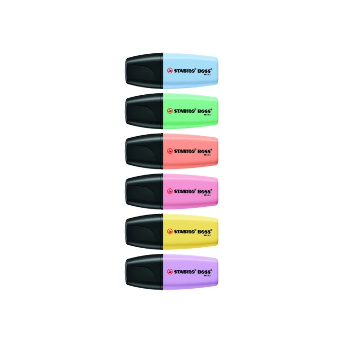 Markeerstift STABILO BOSS mini pastel assorti 6 stuks