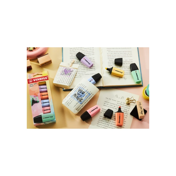 Markeerstift STABILO BOSS mini pastel assorti 6 stuks