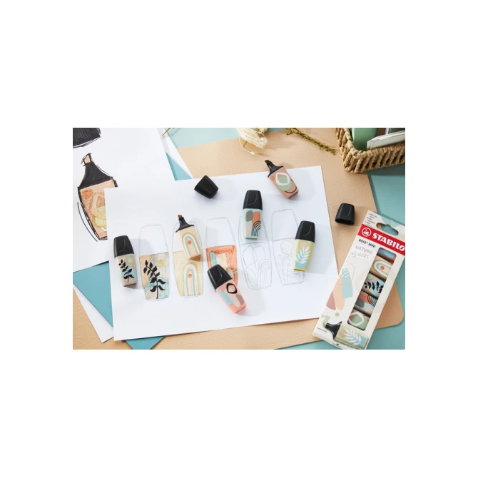 Markeerstift STABILO BOSS naturevibes assorti 6 stuks