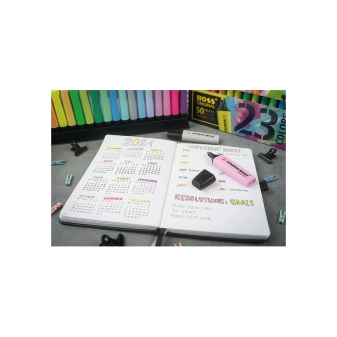 Markeerstift STABILO BOSS Original 70/24 geel blister à 4 stuks