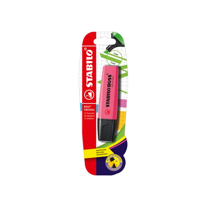 Markeerstift STABILO BOSS Original 70/56 roze blister à 1 stuk