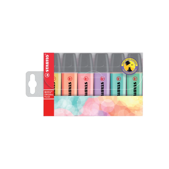 Markeerstift STABILO BOSS Original 70/6 pastel assorti etui à 6 stuks