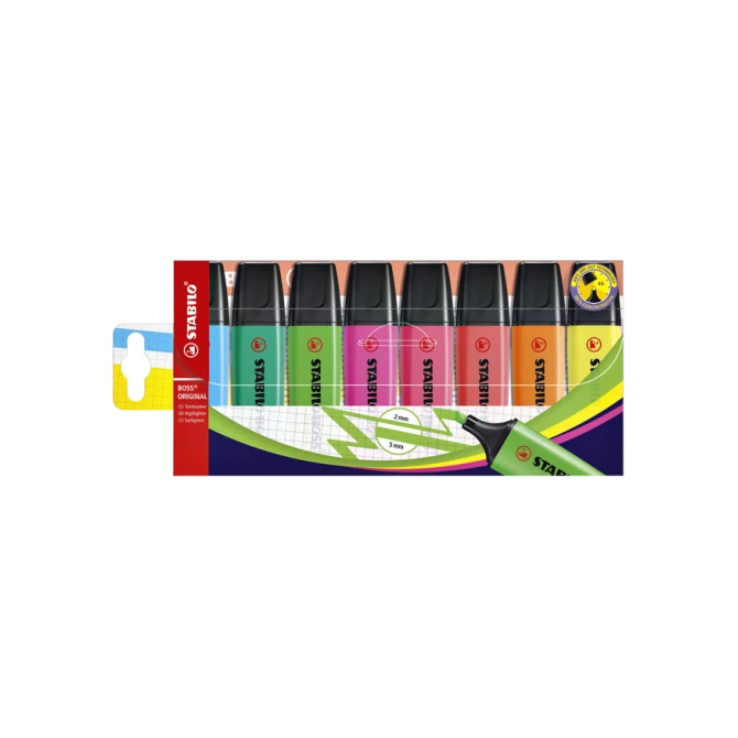 Markeerstift STABILO BOSS Original 70/8 assorti etui à 8 stuks