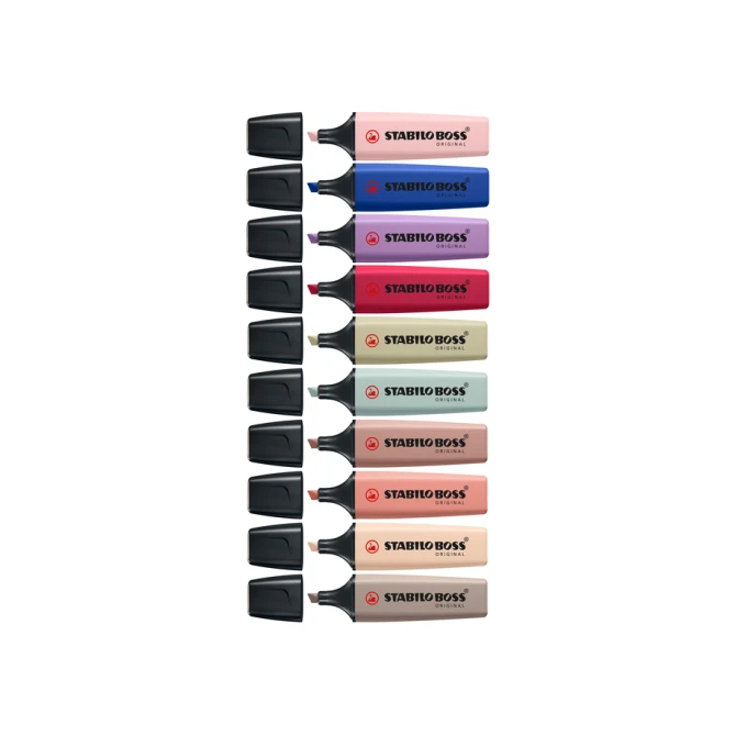 Markeerstift STABILO Boss Wildflower & Nature Colors ass deskset 10st