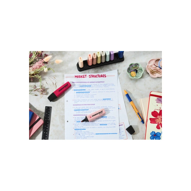 Markeerstift STABILO Boss Wildflower & Nature Colors ass deskset 10st