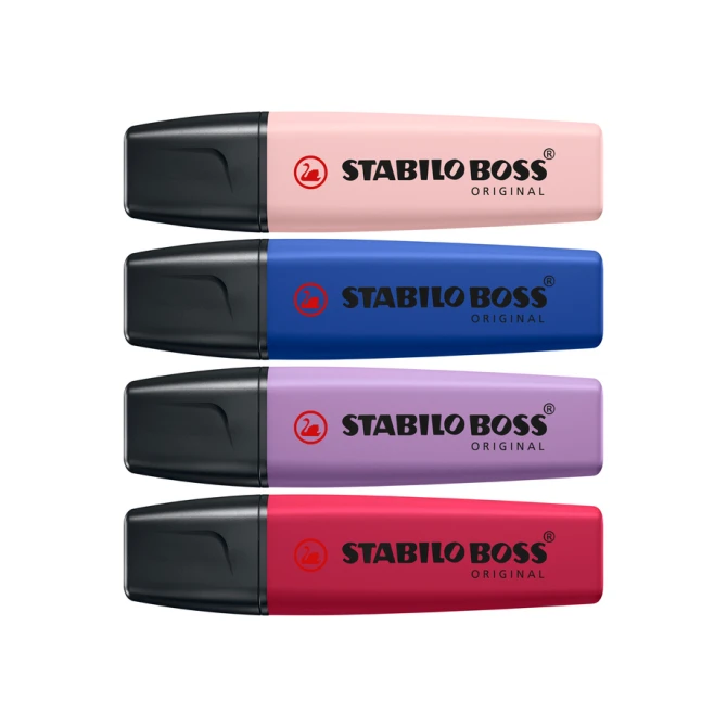 Markeerstift STABILO Boss Wildflower assorti 4 stuks