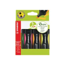 Markeerstift STABILO GREEN BOSS 6070/4 assorti etui à 4 stuks