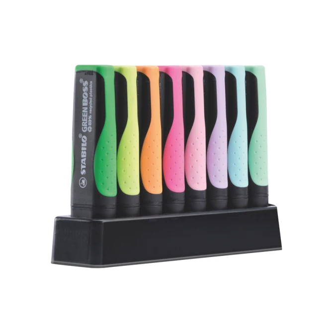 Markeerstift STABILO GREEN BOSS 6070/8 pastel assorti deskset à 8st
