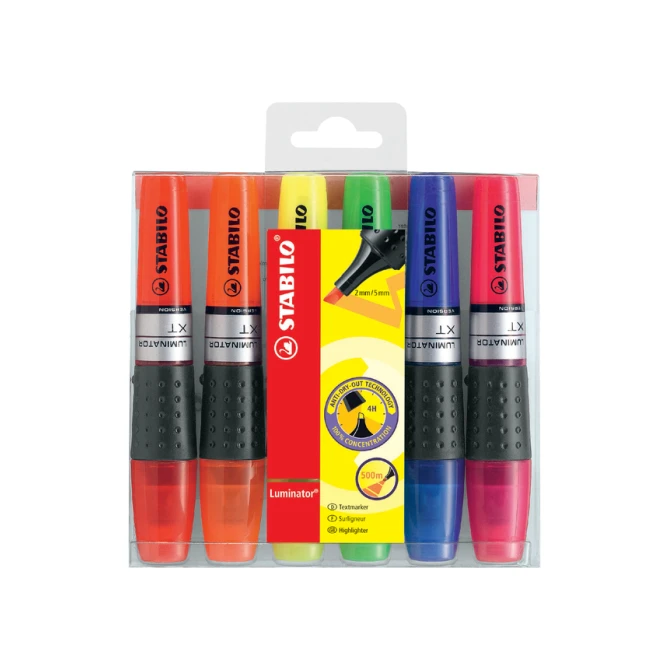 Markeerstift STABILO Luminator XT 71/6 assorti etui à 6 stuks