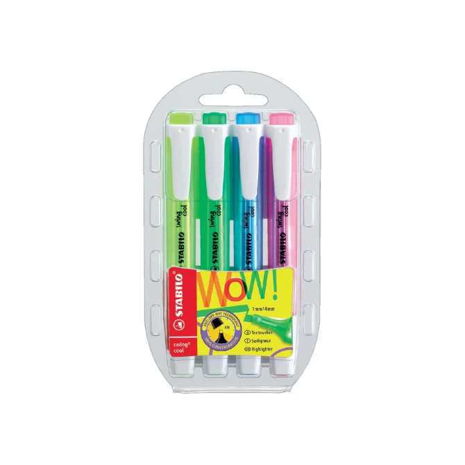 Markeerstift STABILO Swing cool 275/4 assorti etui à 4 stuks