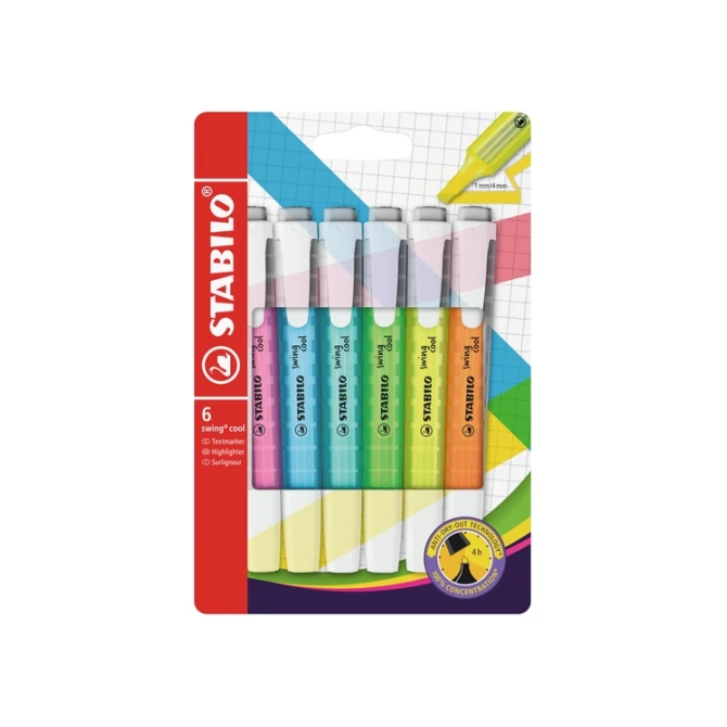 Markeerstift STABILO Swing cool 275/6 assorti etui à 6 stuks